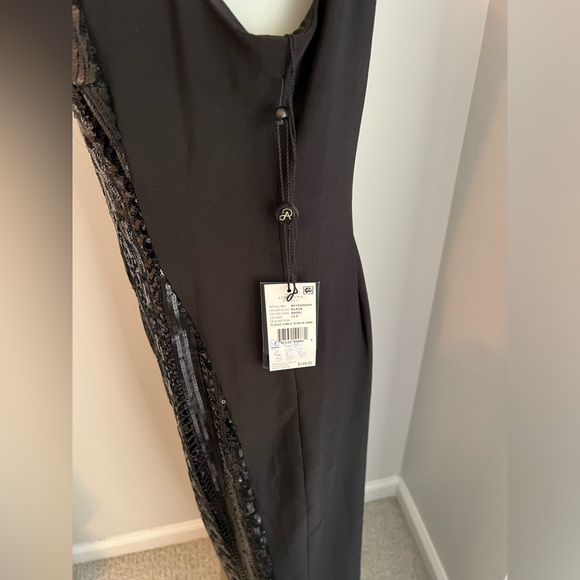 Adrianna Papell Sleeveless Sequined Cable Long Formal Evening Gown Black 10p NWT - Picture 3 of 9